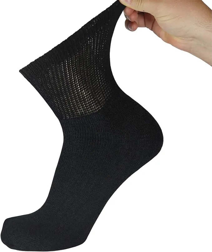 Big and Tall Diabetic Neuropathy Ankle Socks, King Size Mens Athletic Quarter Socks (Size: 13-16)