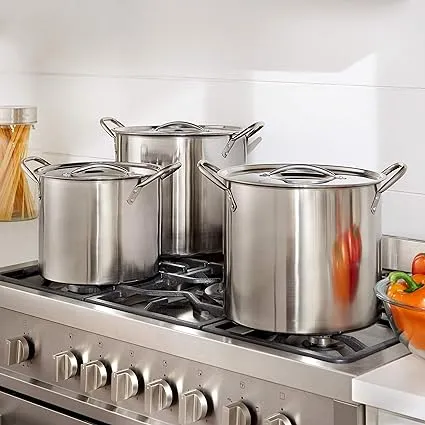 Brylanehome 6 Piece Stainless Steel Stockpot Set Stainless