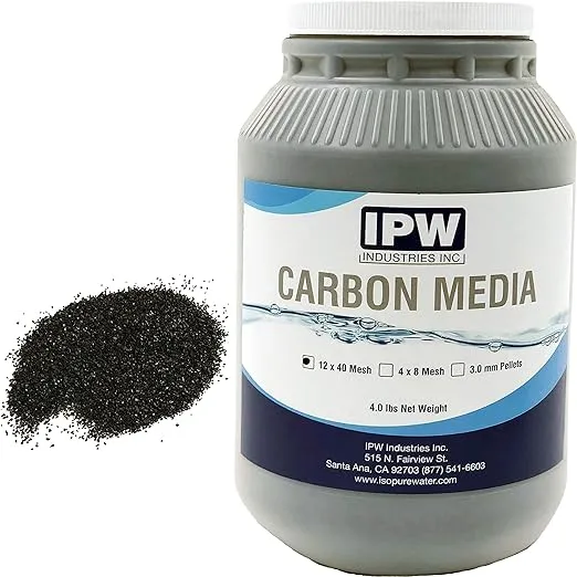 IPW Industries Inc 4 Lbs Bulk Water Filter/Air Filter Refill Coconut Shell Granular Activated Carbon Charcoal in a Jar