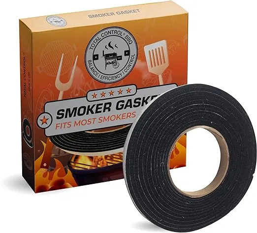 Fireblack® Hi Temp BBQ smoker Gasket Self Stick 15 ft High Heat 1/2 x 1/8 Black