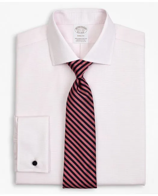 Stretch Soho Extra-Slim-Fit Dress Shirt, Non-Iron Twill English Collar French Cuff Micro-Check