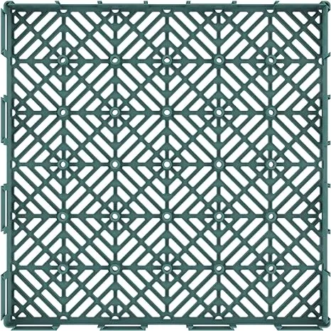 11.5 in. x 11.5 in. Outdoor Interlocking Diamond Polypropylene Patio and Deck Tile Flooring in Gray (Set of 6)