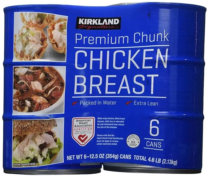 Kirkland Signature chicken breast, packed in water, premium chunk, 6 12.5-ounce cans - Pack of 5