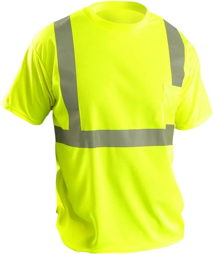 Occunomix Short Sleeve Wicking Birdseye T-Shirt W/Pocket XL LUX-SSETP2B Yellow