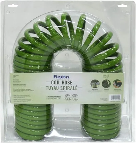 FLEXON 5/8-in x 50-ft Light Vinyl Green Coiled Hose | CH5850