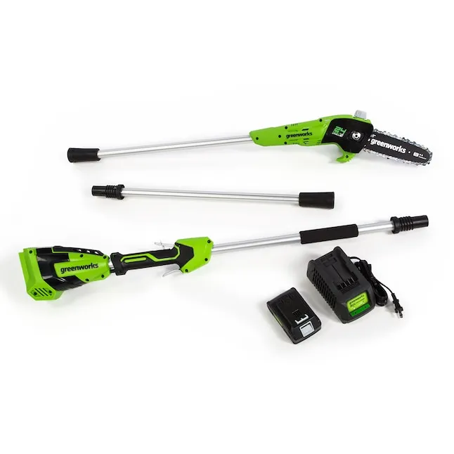 Greenworks 24V 8" Cordless Polesaw (Great For Pruning and Trimming Branches / 125+ Compatible Tools), 2.0Ah Battery and Charger Included