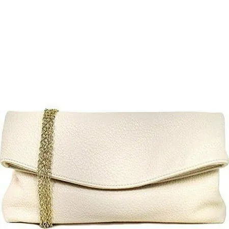 JNB Faux Leather Oversize Foldover Clutch