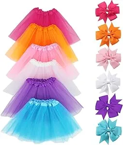 LYLKD 6Pcs Tutus for Girls Princess Ballet Tulle Skirt Dress Up... 