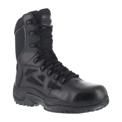 Reebok Men's Rapid Response Rb Safety Toe 8" Stealth Boot with Side Zipper Industrial & Construction