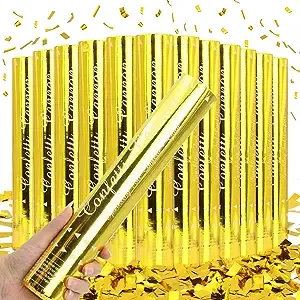 Confetti Cannon Gold Confetti Poppers Cannons 12 Pack Confetti Party Poppers