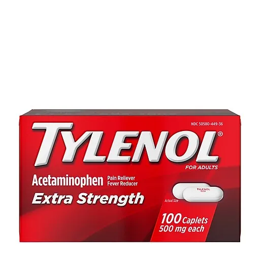 Tylenol 8 Hour Pain Reliever &amp; Fever Reducer Caplets 650 mg 100 Count Pack of 2