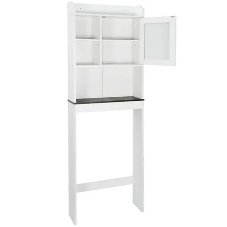 Cabinet White Over Toilet Bathroom Space Saver Storage Shelf Rack Organizer Wood