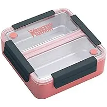 On The Go Bento Lunch Box With Stainless Steel Trays Pink