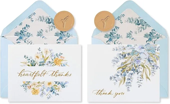 Papyrus Sympathy Thank You Cards with Envelopes, Eucalyptus Leaves (20-Count)