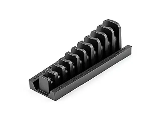 tekton 10-tool 1/2 inch drive crowfoot wrench organizer rack, black (11/16-1-1/4 in.) org26310