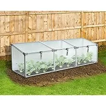 Hanover HANGHMN-4NAT Mini-Greenhouse Plant Protector-Lightweight and Portable, Natural/Silver