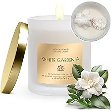 Natural Soy Wax Candle in Glass Jar | Luxury White Gardenia Scented Soy Candles ...