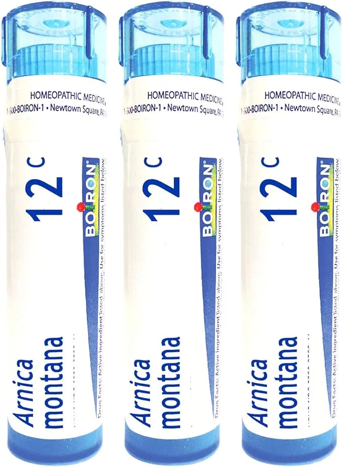 Boiron Arnica Montana 12c Homeopathic Medicine for Muscle Pain and Stiffness - 3 Pack (Total 240 Pellets