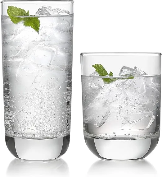 Polaris 16-Piece Tumbler and Rocks Glass Set, Axis - Birch Lane | Havenly