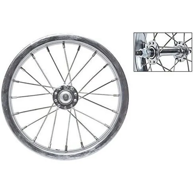 Wheel Master 12-1/2 x 2-1/4 Front Bicycle Wheel, 20H, Steel, Bolt On, Silver