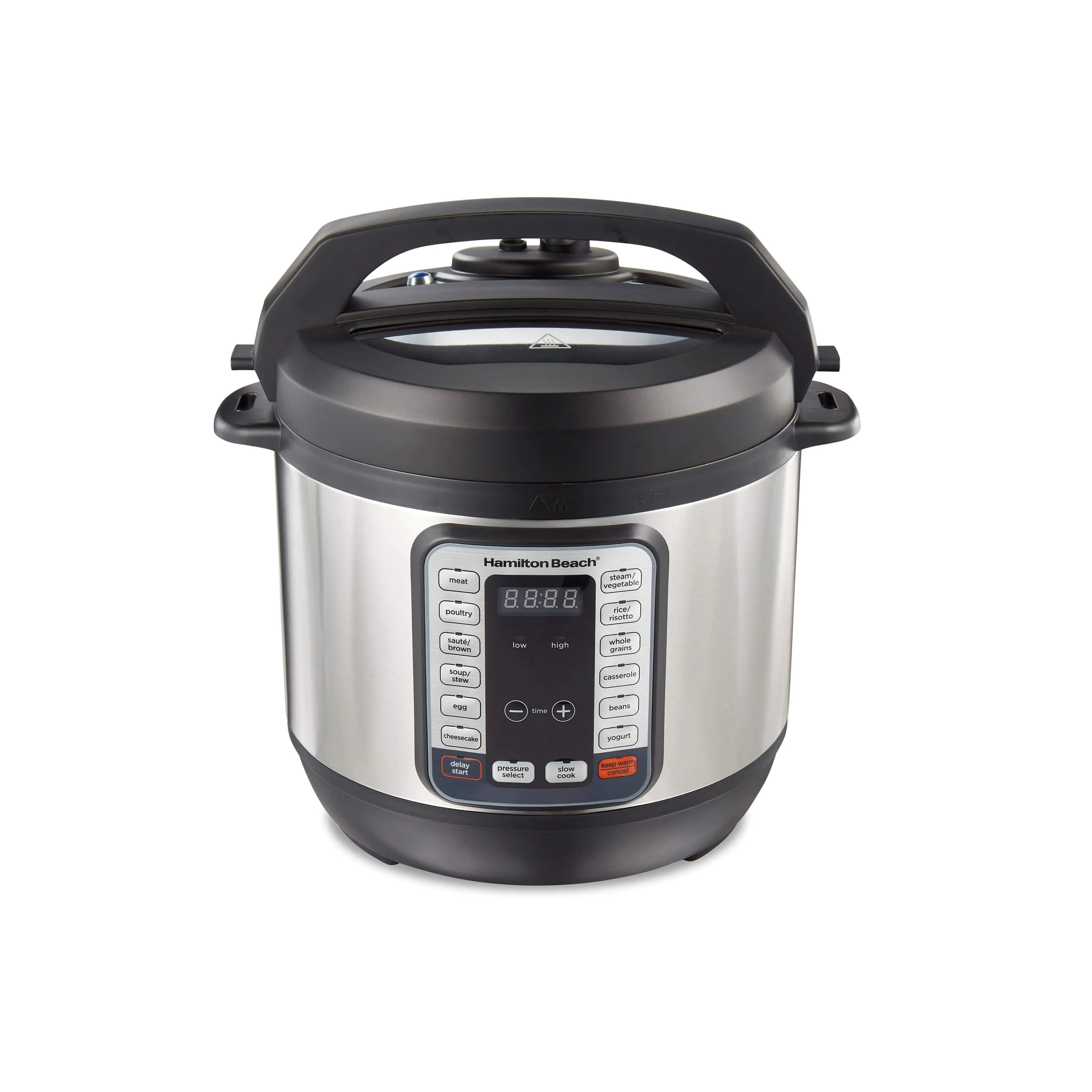 Hamilton Beach 12-in-1 QuikCook Pressure Cooker with True Slow Cook Technology, Rice, Sauté, Egg and More, 8qt., Black and Stainless (34508)