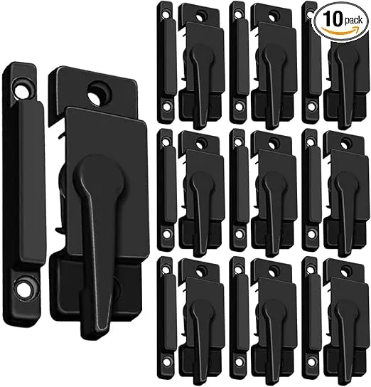 10 Pack Window Sash Locks Window Latch Replacement Window Locks for Vertical and Horizontal Sliding Windows Double Hung Windows-Black