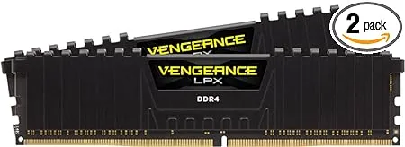 Corsair VENGEANCE LPX DDR4 RAM 32GB (2x16GB) 3200MHz CL16 Intel XMP 2.0 Computer Memory - Black (CMK32GX4M2E3200C16)