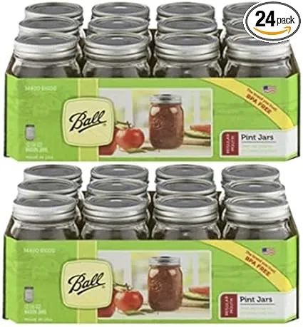 24 Jars with Lid - Regular Mouth - 16 oz by Jarden (24 Pack)