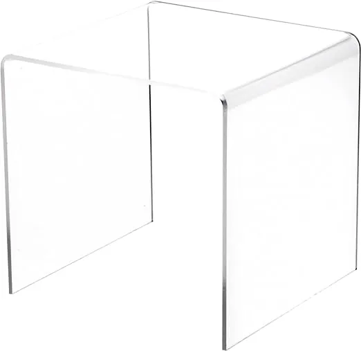 Plymor Clear Acrylic Square Display Riser, 6 inch H x 6 inch W x 6 inch D (1/8 inch Thick), Size: 6 x 6 x 6, White