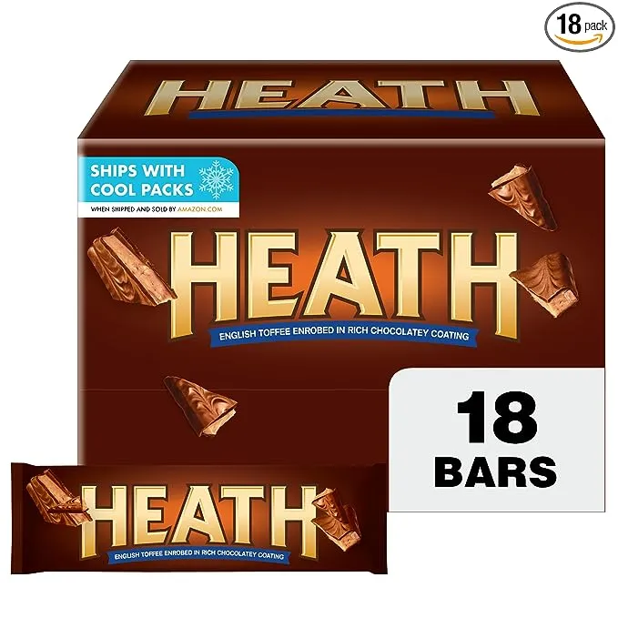 HEATH Milk Chocolate English Toffee Candy Bulk 1.4 oz Bars 18 Count