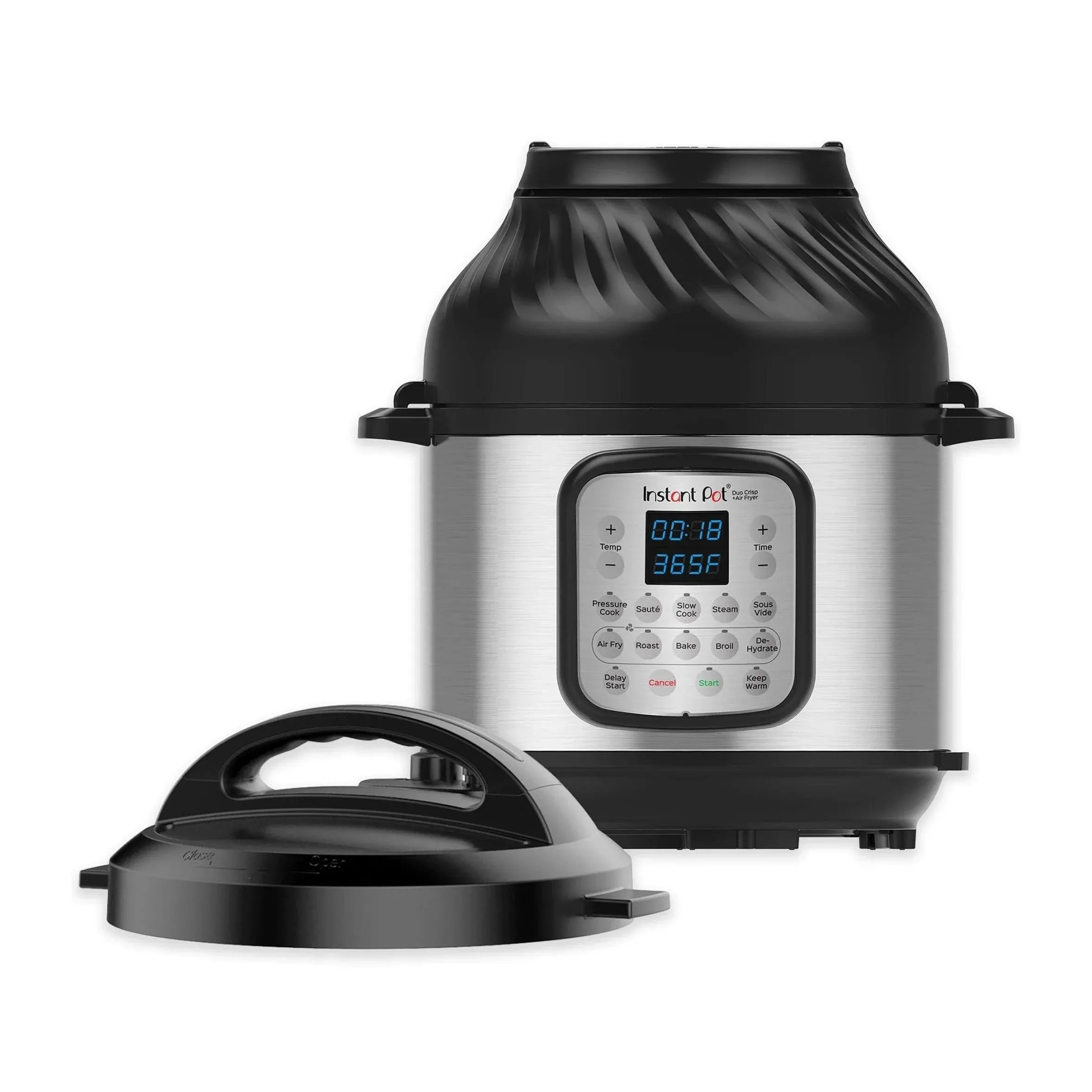 Instant Pot 8 qt. Duo Crisp Stainless Steel Pressure Cooker, Black & Silver