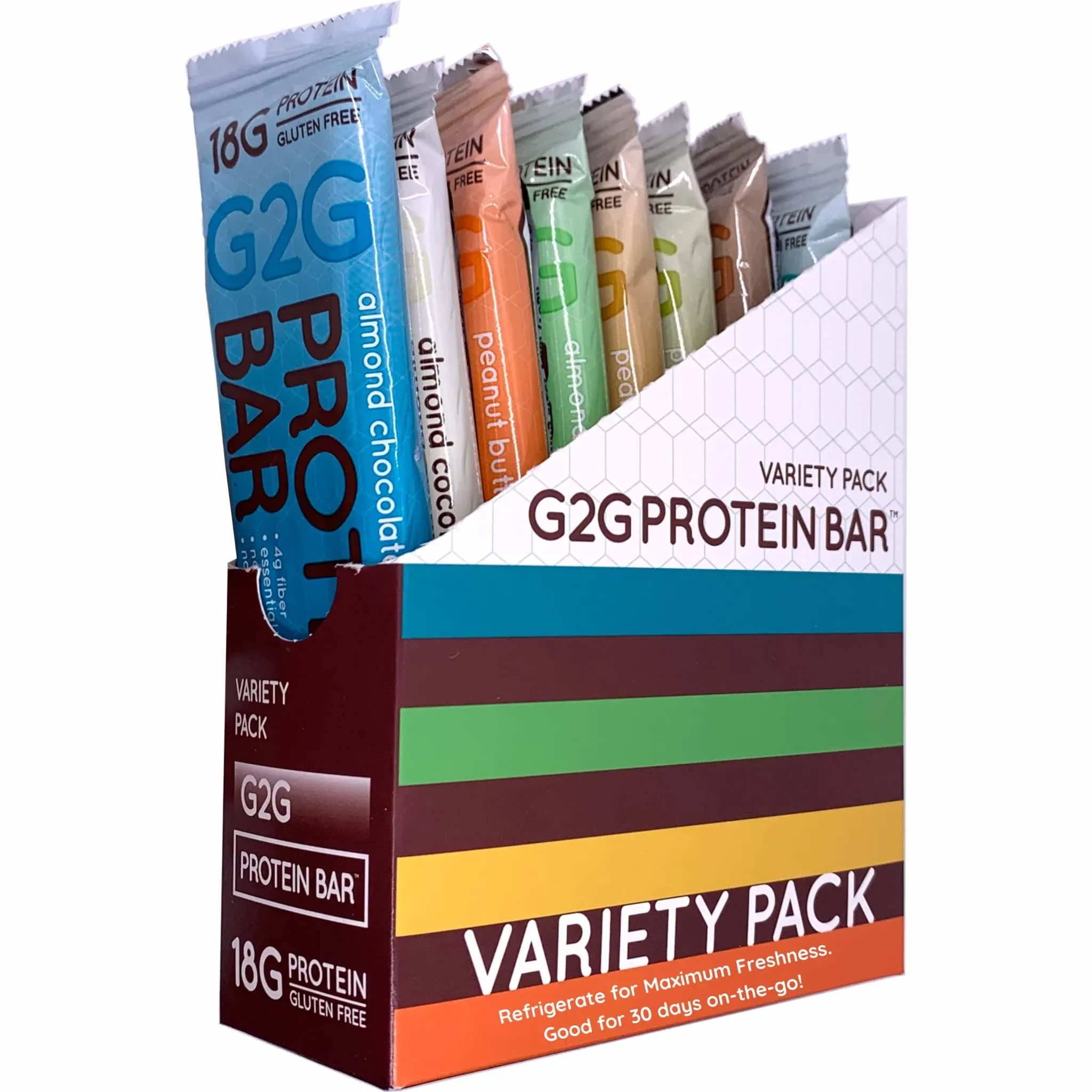 G2G Protein Bars 8 Flavor Variety Pack (8-Pack)