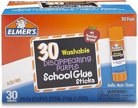 Elmer's Washable School Glue Sticks Purple 30/Box