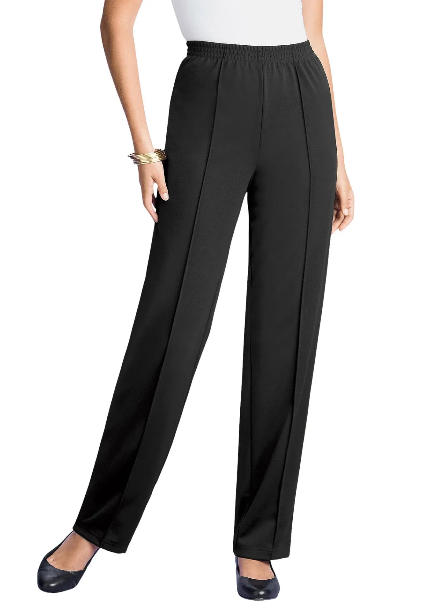 Roaman's Plus Size Women's Crease-Front Knit Pant