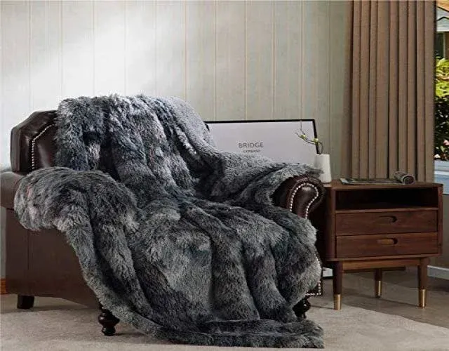  Ultra Soft Throw Blanket, Fuzzy Fluffy Blankets Throw (50&#034; x 60&#034;) Tie Dye Grey