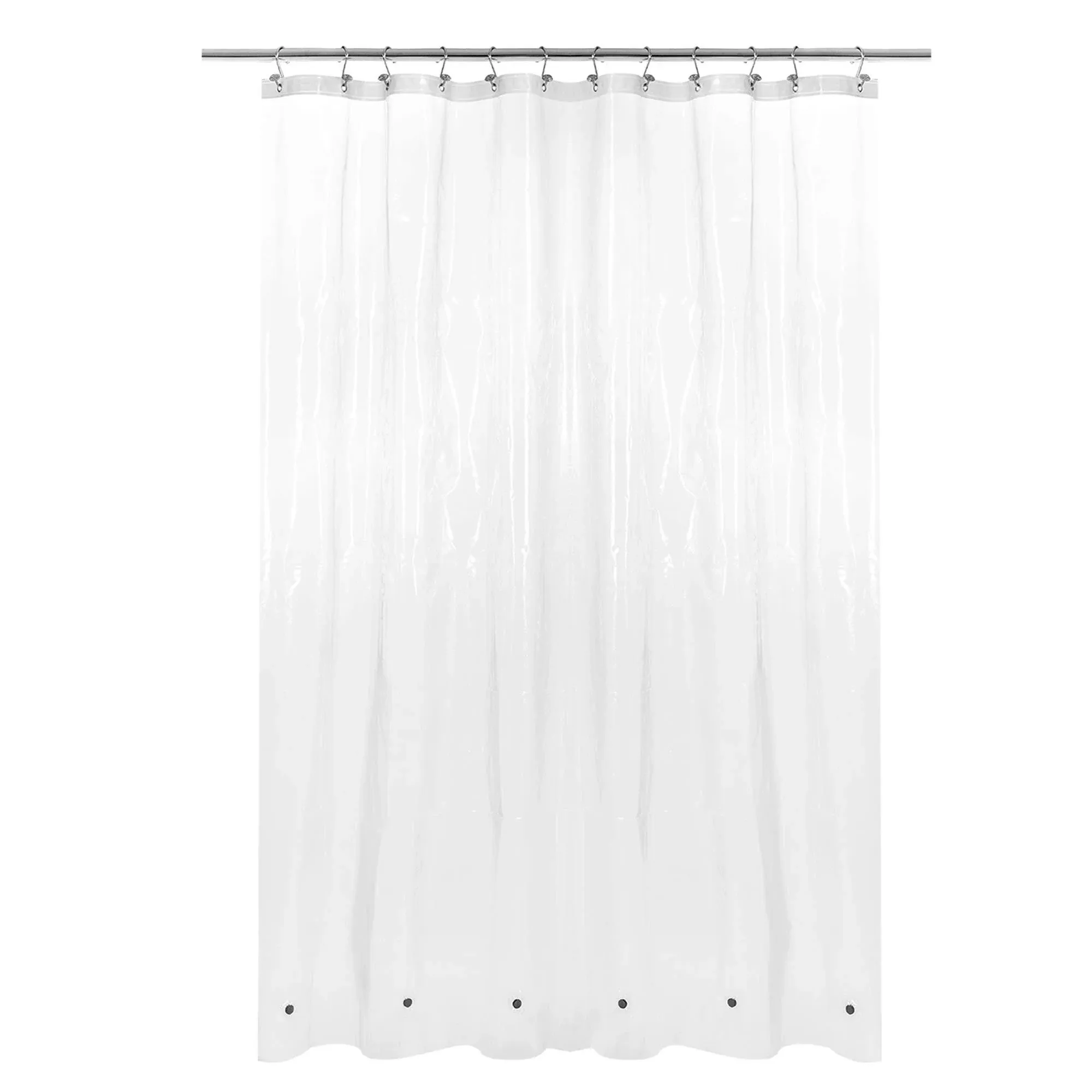 Barossa Design Extra Long Shower Curtain or Liner 72x80-6 Magnets On Bottom, Peva, Waterproof, PVC Free, Metal Grommets - 72 x 8