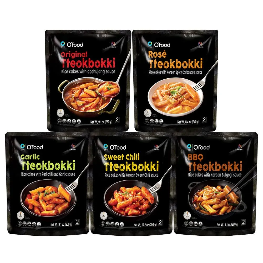 O'Food Tteokbokki Variety Pack Korean Rice Cakes