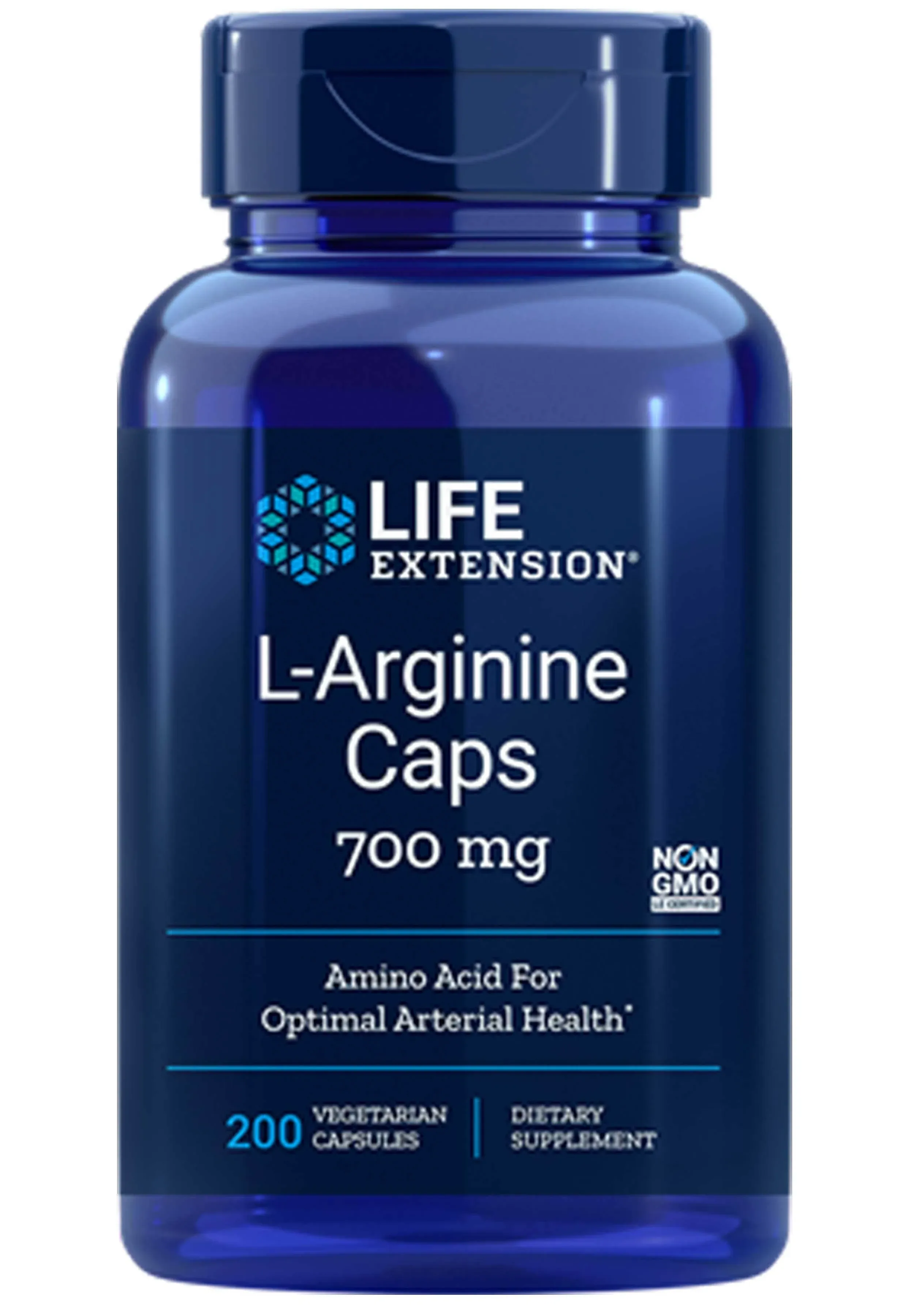 Life Extension L-Arginine Caps - L-Arginine Supplement for Men and Women with Vitamin C - for Immune System Support and Cardiovascular Health -700 mg – Gluten-Free, Non-GMO – 200 Capsules