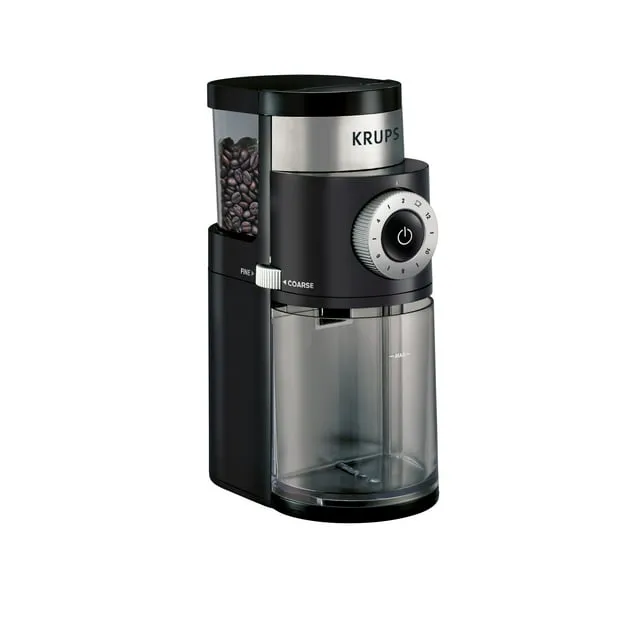 KRUPS: Electric Coffee Grinder - 8oz Bean with Stainless Gray 