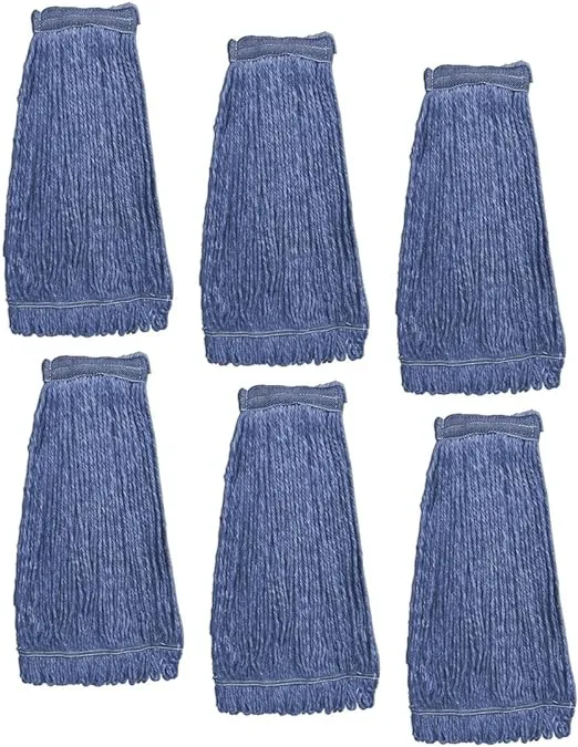 Pack of 3 HEAVY DUTY Commercial Mop Head Replacement, Wet Industrial Cotton L...