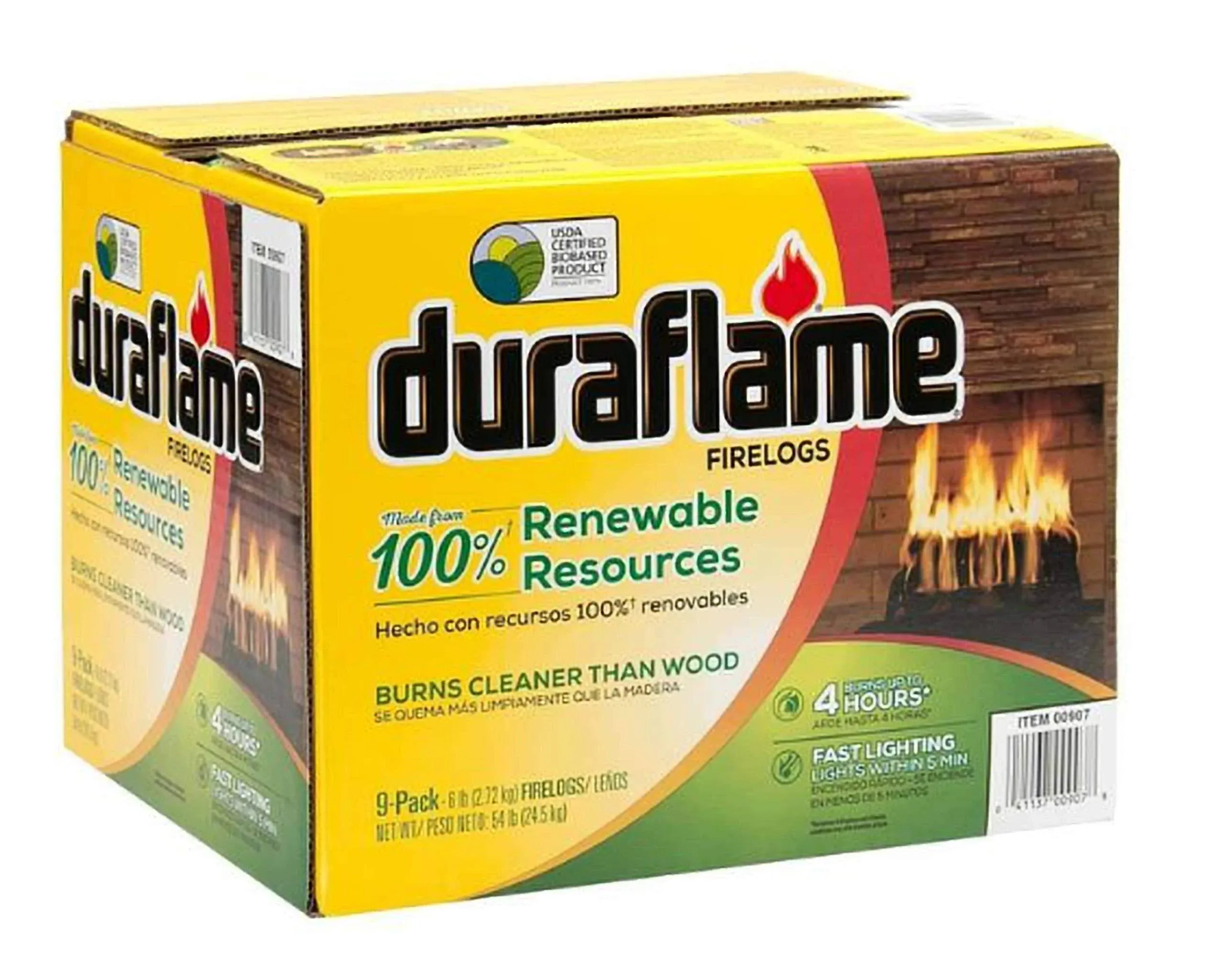 Duraflame 7184N Fire Log, 1.5 hr Burn Time, 2.5 lb - pack of 6