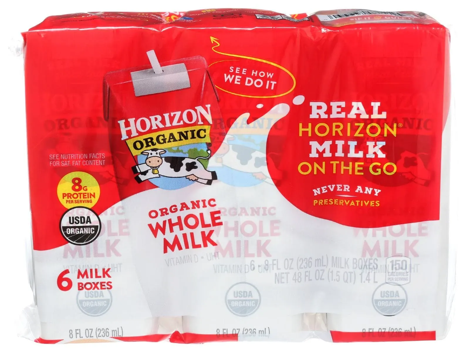 Horizon Organic Milk, Organic, Whole 6 ea