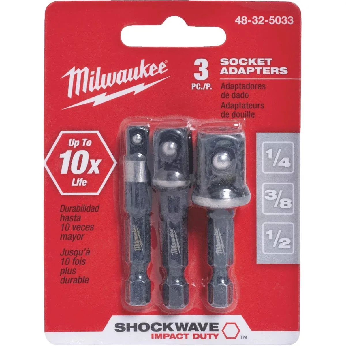 Milwaukee Shockwave 1/4" Hex Socket Adapters