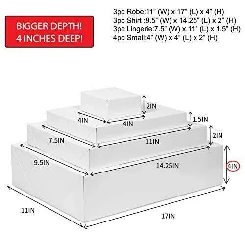 Premium 13 Piece White Gift Boxes with Lids of Assorted Sizes