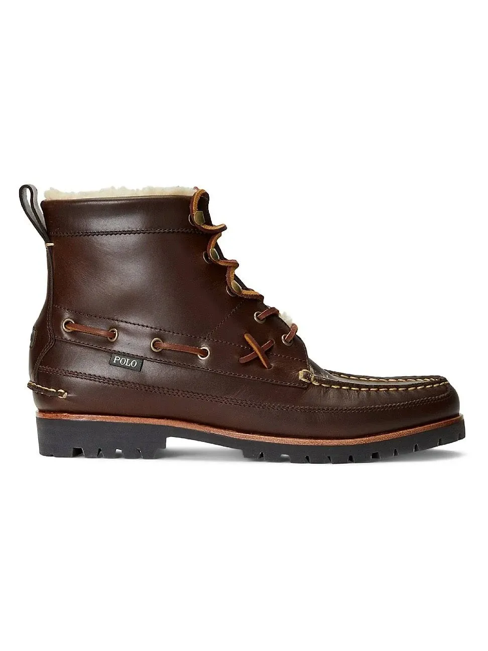 Ralph Lauren Men's Ranger Faux-Shearling-Lined Leather Boot - Size 13 in ...