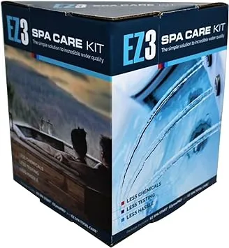 EZ Spa EZ3 Spa Care Kit for 3 in 1 Swimming Pool & Spa Chemical Maintenance with Measuring Scoop & Test Strips to Remove Debris, Sanitize, & Balance