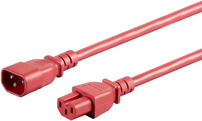 Heavy Duty Power Cable - IEC 60320 C14 to IEC 60320 C15_ 14AWG_ 15A_ S