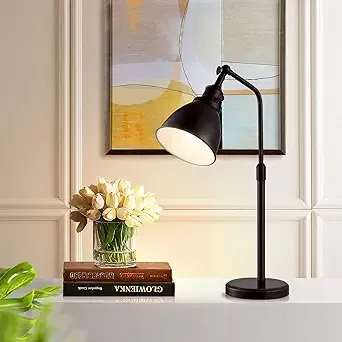 WINGBO Black Metal Table Lamp Industrial Nightstand Reading Light Desk with Marble Base Flexible Head 23 7 Height Adjustable at MechanicSurplus.com