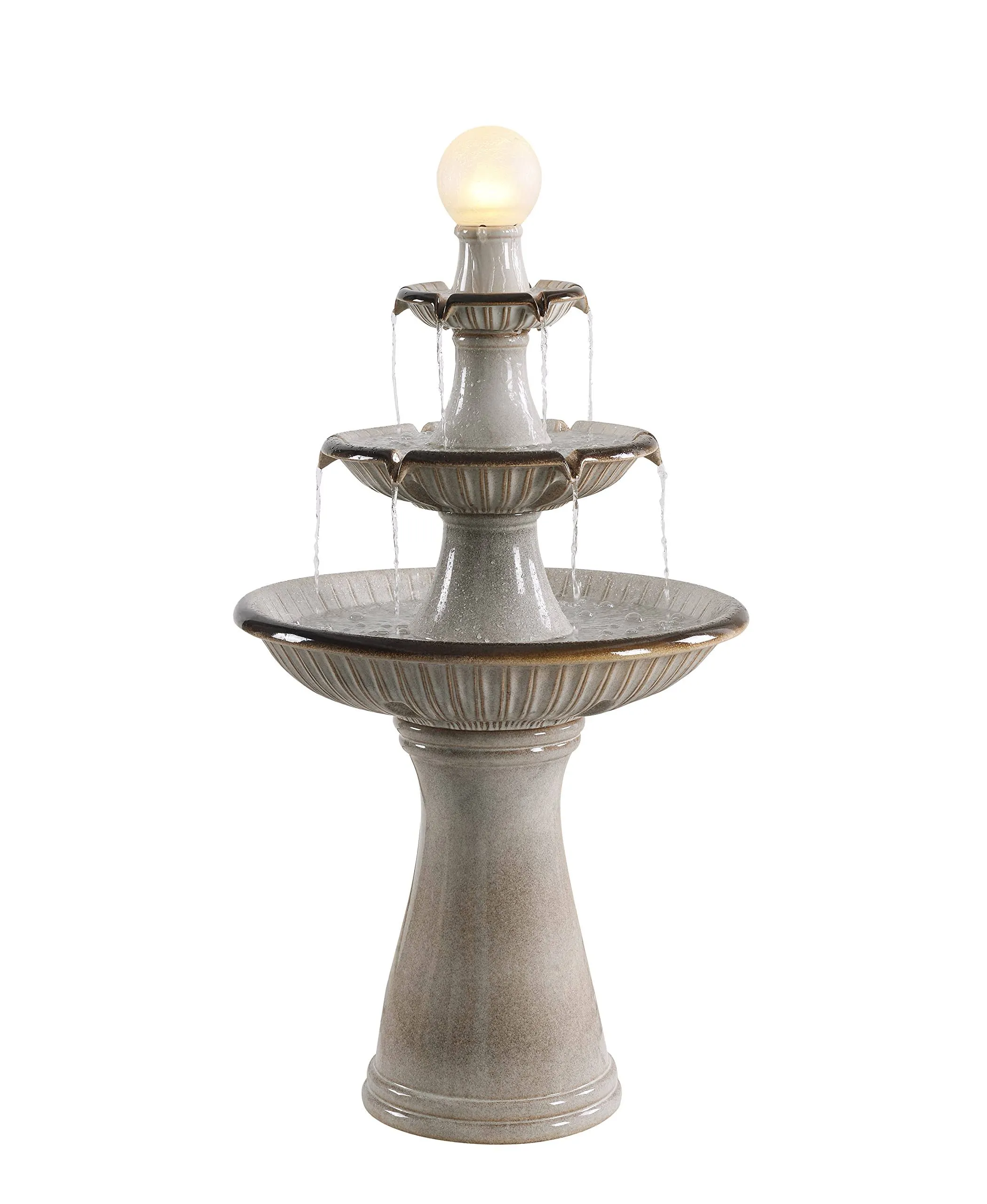 51110IV Knight Floor Fountain with Ivory Finish, Classic Style, 45.25&#034; Height, 2