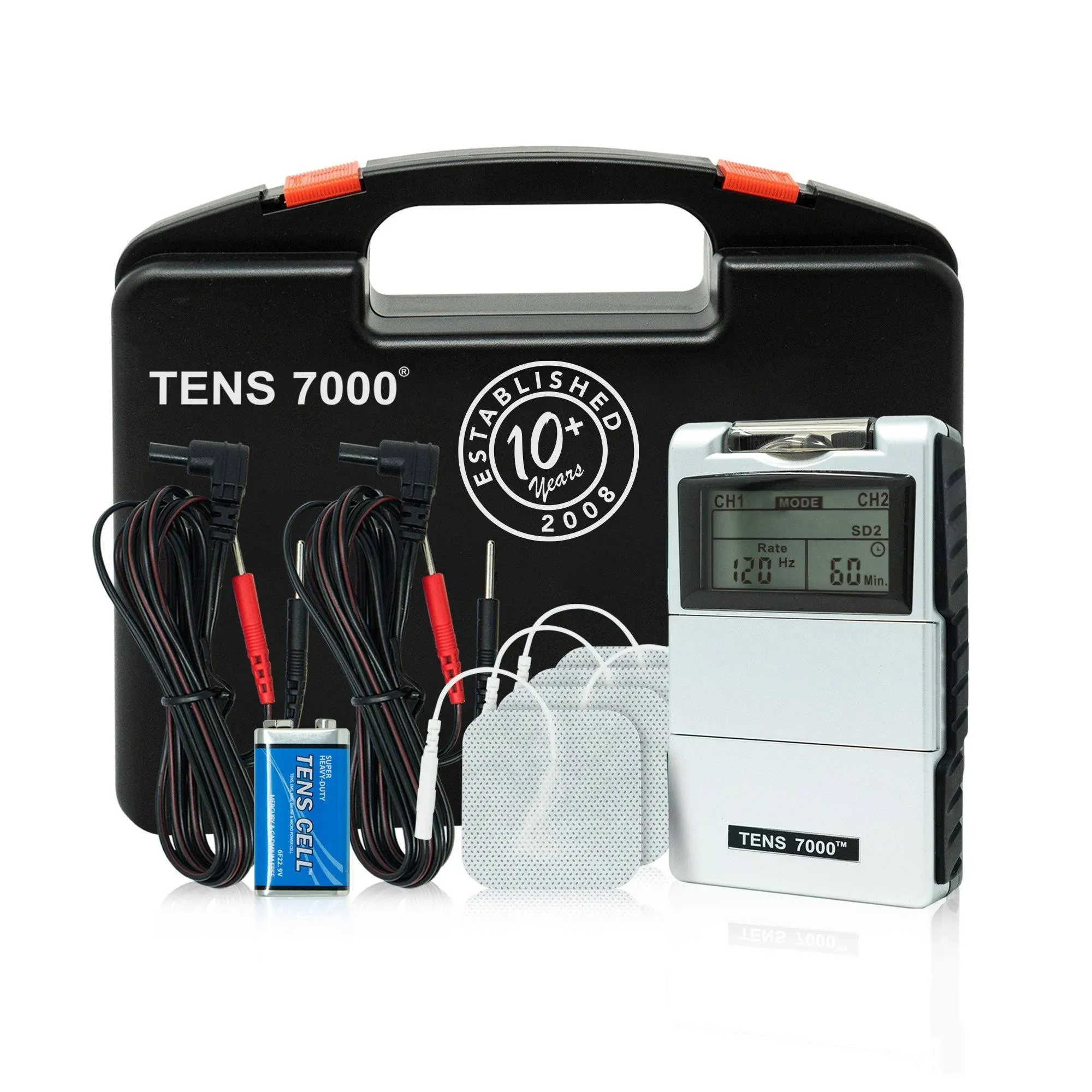 TENS 7000 Digital TENS Machine with Accessories - TENS Unit Muscle Stimulator for Back Pain Relief, TENS Unit, Neck Pain, Sciatica Pain Relief, Nerve Pain Relief